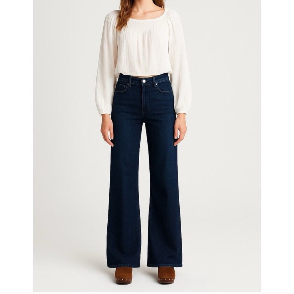 FRAME LE SLIM PALAZZO HIGH-RISE WIDE-LEG JEANS